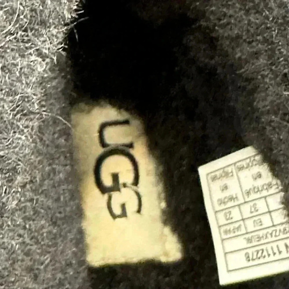 UGG Womens Sheepskin & Wool Lined Black Slippers Size 6 - Picture 7 of 16